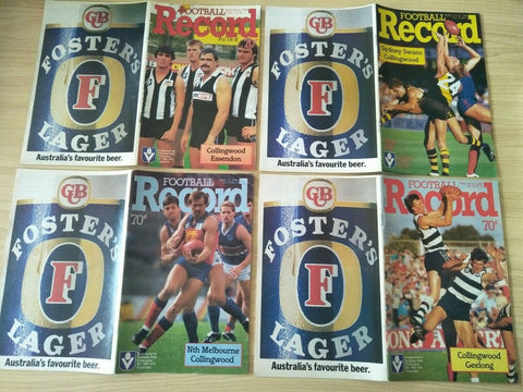 Lot Of 1986 VFL Football Records Collingwood Games x 22