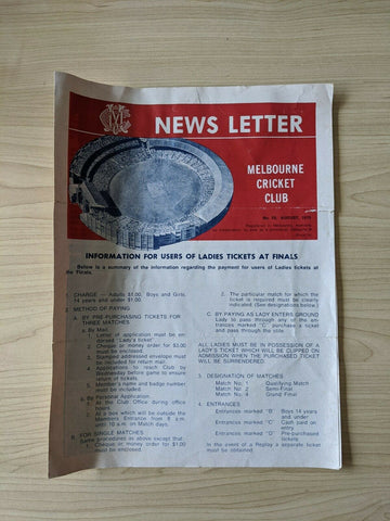 August 1975 No 59 MCC News Letter