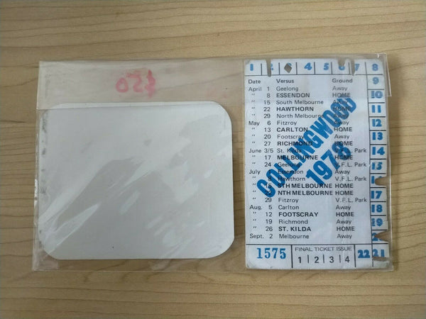 VFL 1978 Collingwood Football Club Junior Season Ticket And Seat Ticket