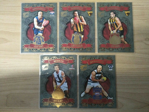 2008  AFL Select Pinnacle Medallists Complete Set Of 5 Cards