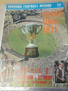 VFL 1971 Grandfinal Football Record September 25 Hawthorn v Saint Kilda