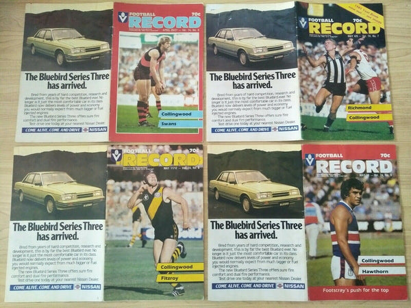 Lot Of 1985 VFL Football Records Collingwood Games x 22
