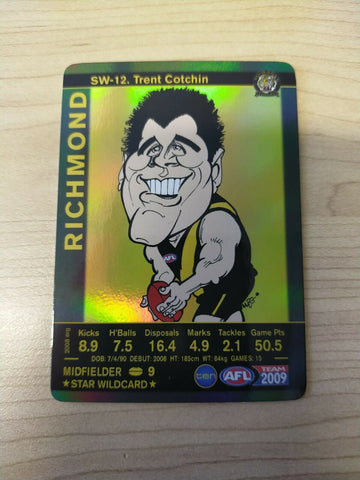 2009 Teamcoach Star Wildcard Printing Error Card Trent Cotchin Richmond