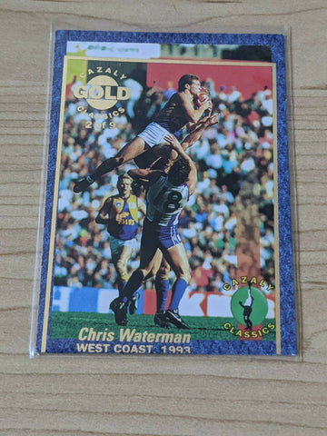 1994 Cazaly Classics Printing Error Gold Card Chris Waterman West Coast Eagles