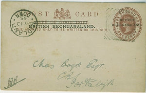 Bechuanaland Cape of Good Hope 1895 H+G 5 Postcard postal stationery Down Train