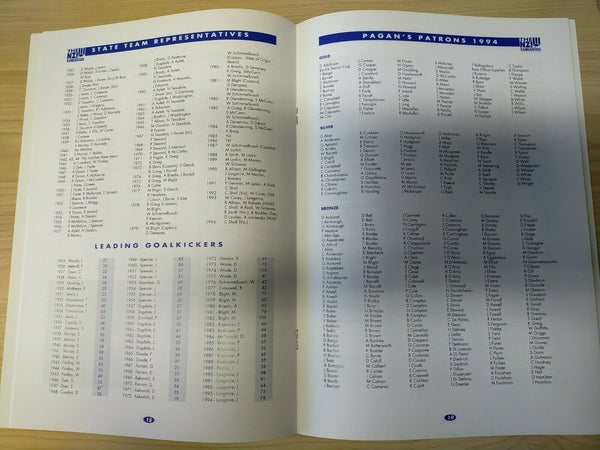 AFL 1994 North Melbourne Football Club 125 Years Annual Report