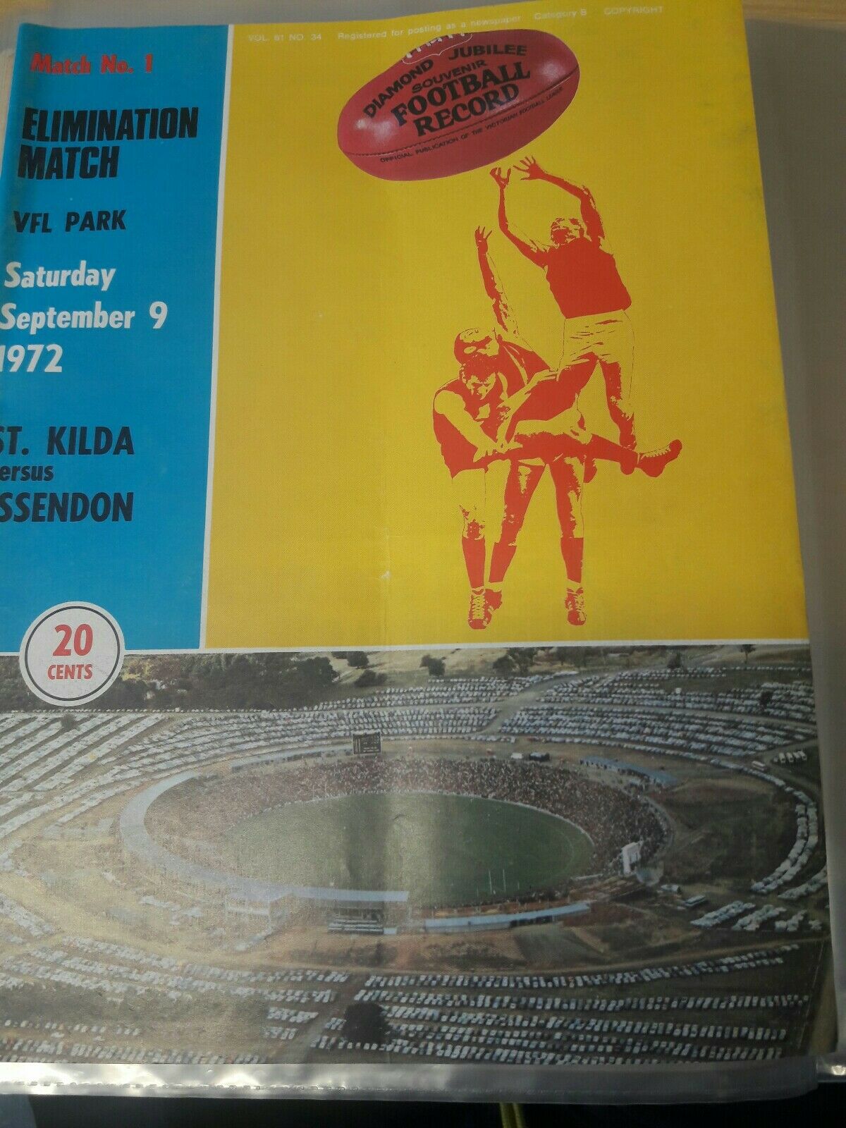 VFL 1972 Football Record September 9 St Kilda v Essendon