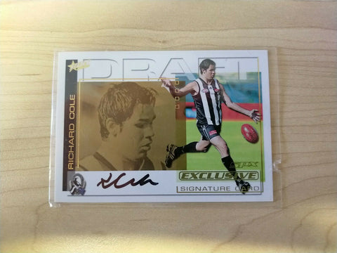 2002 Select SPX Gold Draft Signature Card Richard Cole Collingwood DS11