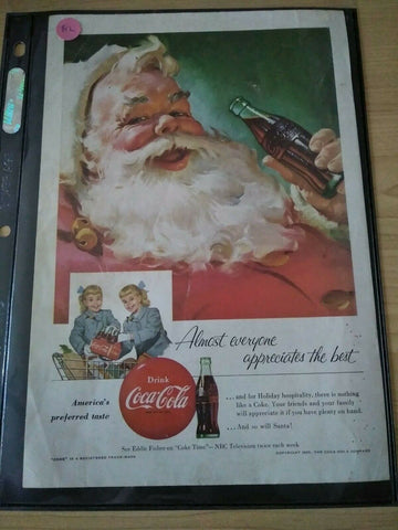 Coca-Cola original 1955 Santa Advertisement