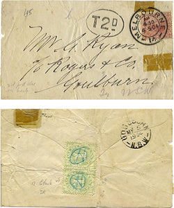Victoria Australia Australian States1904 Cover with 1d red + 2d Postage Due