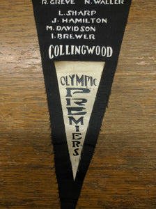 VFL 1956 Olympic Premiers Flag Collingwood Football Club. Rare