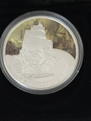 2010 Cook Island Naval Battles $1 1 Ounce Silver Proof Coin
