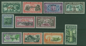 NZ New Zealand SG O141-51 NZ Centenary Official Set of 11 MUH