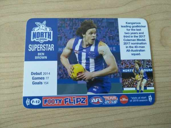 2018 AFL Teamcoach Footy Flipz Card North Melbourne Ben Brown/Brent Harvey