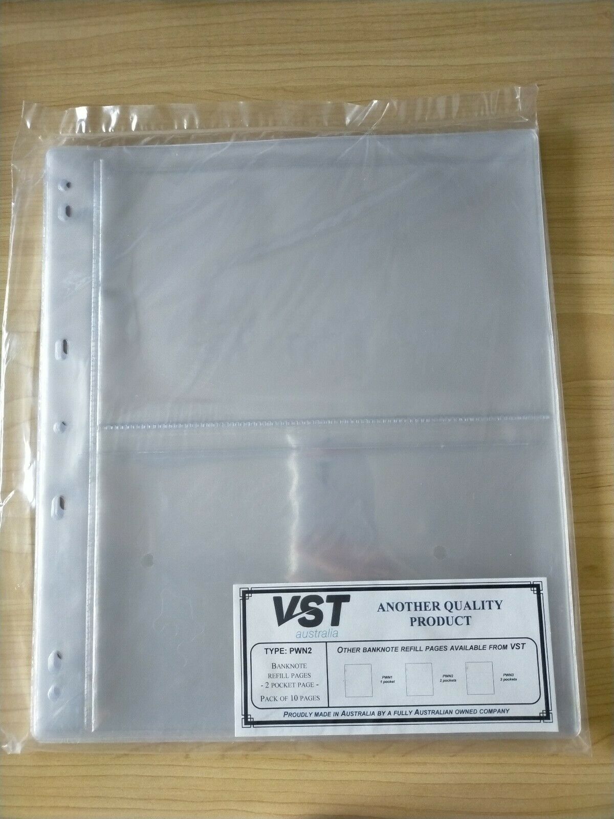 VST Banknote Album Refill 2 Pocket Pages x 100