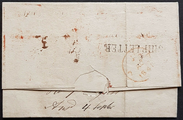 NSW Pre stamp ship letter Sydney Au 5 1841 to London arrived 7 Au 1841