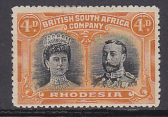 British South Africa SG 139 4d brown-purple and orange Mint Hinged Stamp