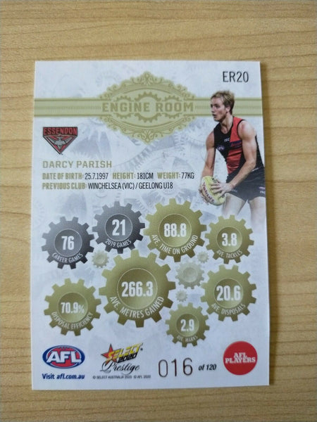 2020 Select Prestige Engine Room Darcy Parish Essendon No. 016/120