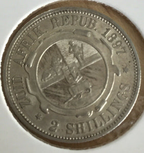 South Africa 1897 Silver Two Shillings Extremely Fine Condition