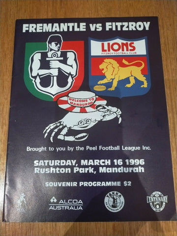 1996 March 16 Mandurah Souvenir Program Fremantle v Fitzroy Football Record