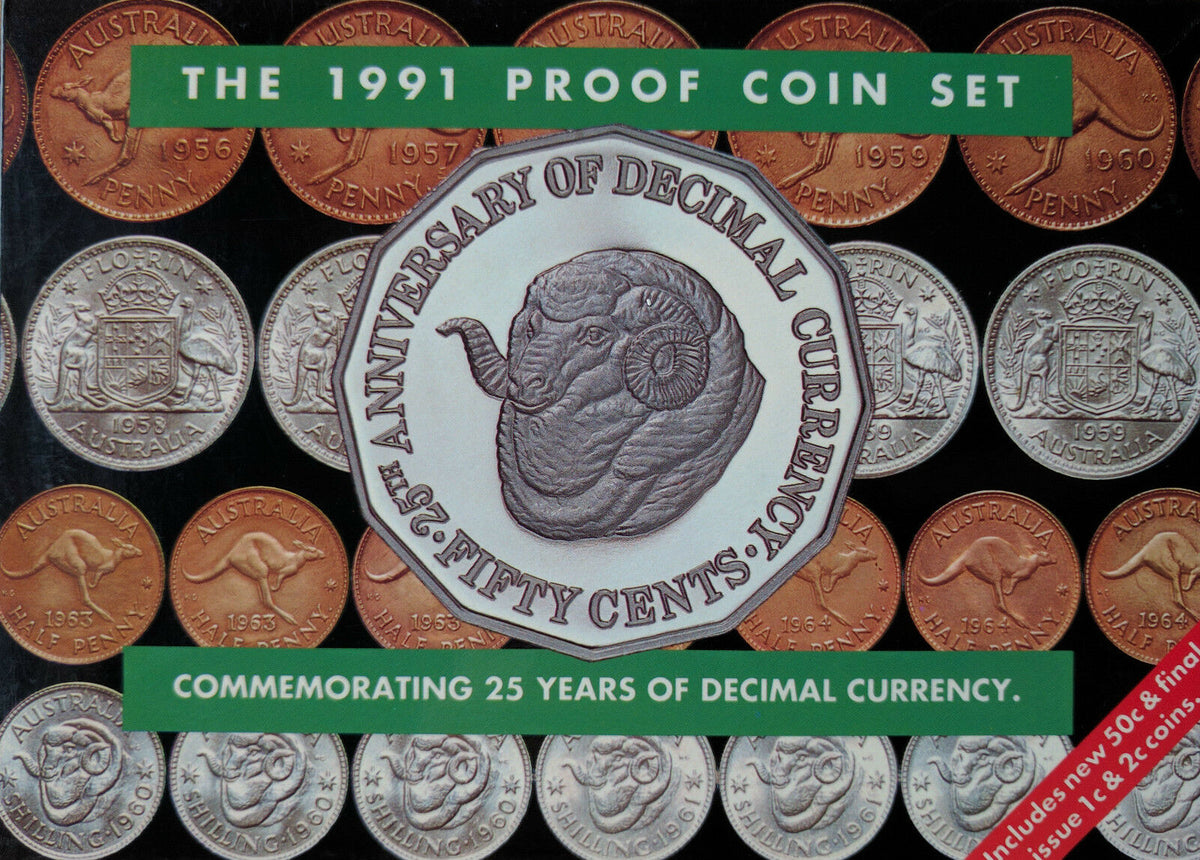 Australia 1991 Royal Australian Mint 25 Years of Decimal Currency Proo ...