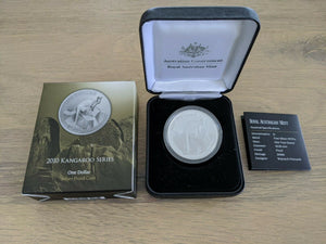 Australia 2010 Royal Australian Mint $1 Kangaroo 1oz Silver Proof Coin