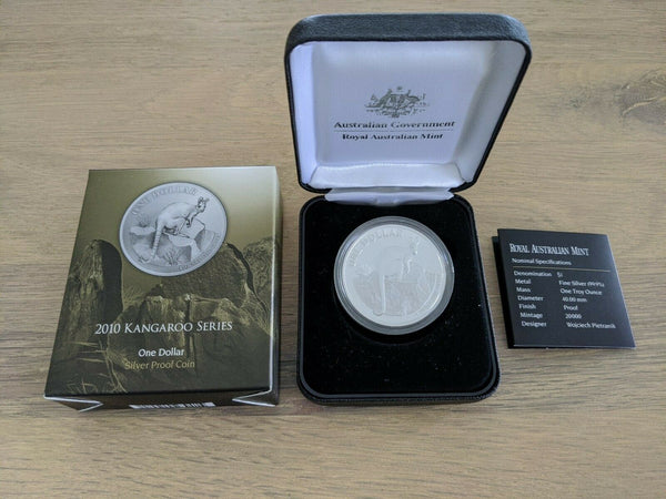 Australia 2010 Royal Australian Mint $1 Kangaroo 1oz Silver Proof Coin