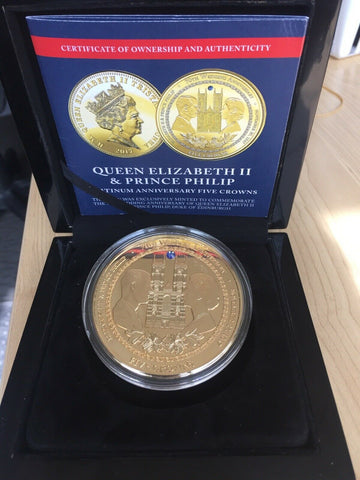 Tristan Da Cuhna 2017 5 Crowns Queen Elizabeth & Prince Philip Anniversary Proof Coin