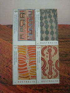 2020 Australia Post Error Stamp Art Of The Desert Missing AUSTRALIA Block of 4