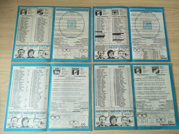 Lot Of 1982 VFL Football Records Collingwood Games x 21
