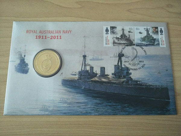 2011 Australian $1 100 Years Royal Australian Navy PNC 1st Day Issue