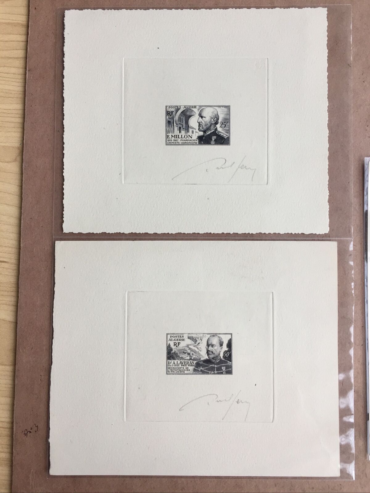 Algeria 1954 Military Health Service Artist Signed Die Proofs Set of 3 SG325/7