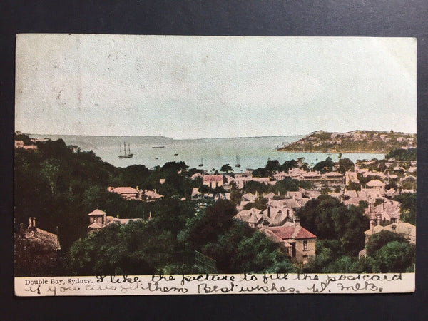 China- Shanghai Inwards 1905 Double Bay PPC Sydney/HK/BPO Shanghai Markings