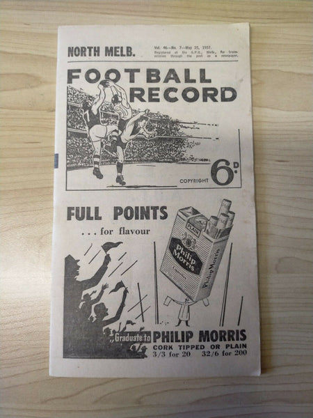 VFL Football Record 1957 May 25 North Melbourne v Collingwood