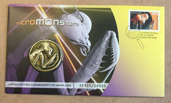 2009 Micro monsters PNC With Limited Edition Medallion  1st Day Issue