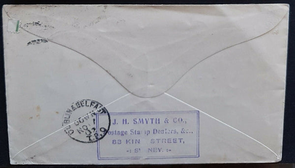 NSW - Ireland. Stamp dealer mail carried on Irish Travelling Post Office train