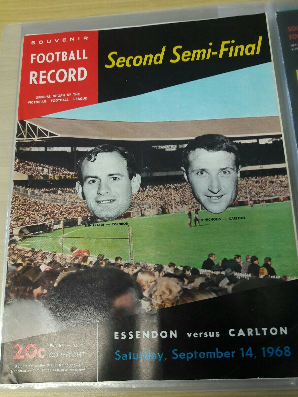 VFL 1968 Football Record July 14 Essendon v Carlton