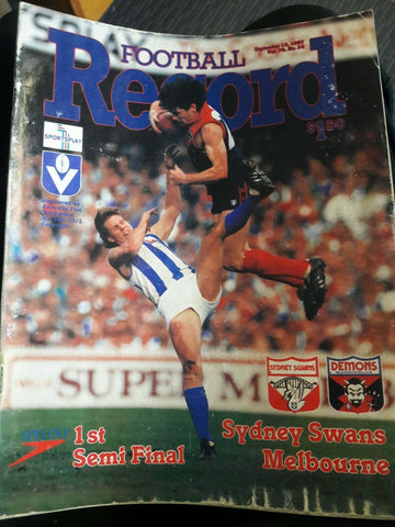 VFL 1987 1st Semi Final Melbourne v Sydney Swans Football Record