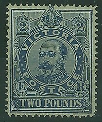 Victoria Australian States Australia SG 400 £2 Two Pound Deep Blue KEVII MLH