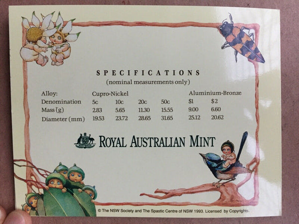 Australia 1994 Royal Australian Mint Uncirculated Baby Set. With Rare 50c Wide Date.