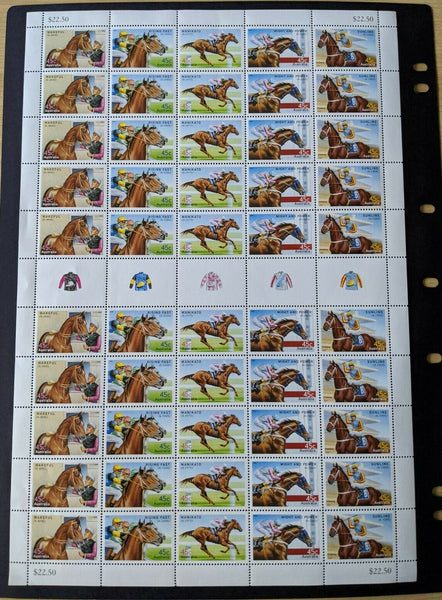 Australia 2002 45c Australian Champion Race Horses Sheet (SG 2246-50 Cat £80)