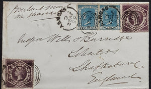 NSW- GB 2x2d,2x6d Diadem Grafton - Shaftesbury1865 Overland + late fee