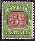Australia Postage Due SG D110 6d carmine & yellow-green Perf 11. Superb MUH