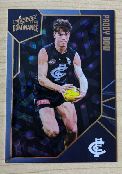 2020 AFL Select Dominance Holographic Parallel HP30 Paddy Dow Carlton 350/350