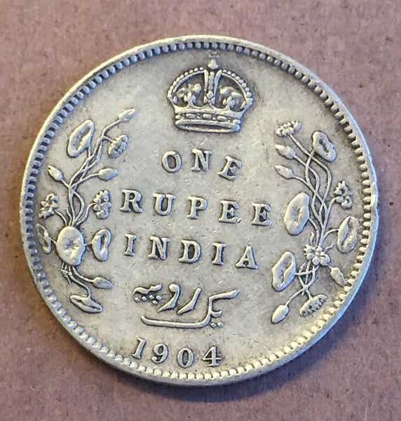 India 1904 King Edward VII Silver Rupee