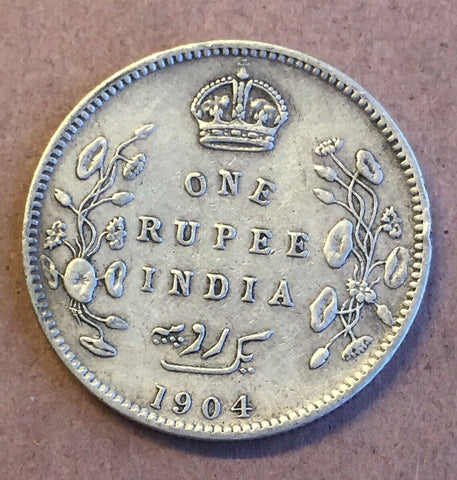 India 1904 King Edward VII Silver Rupee