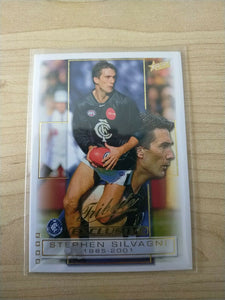 2002 Select Exclusive Gold Tribute Card Stephen Silvagni Carlton TC4