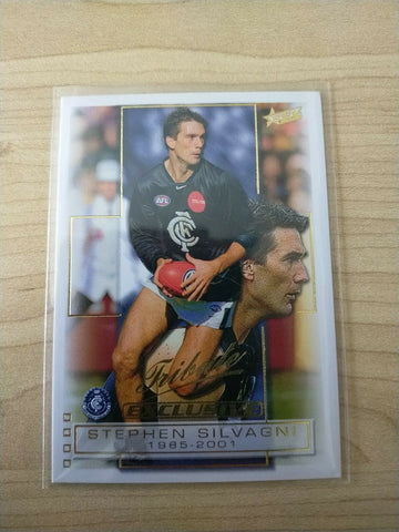 2002 Select Exclusive Gold Tribute Card Stephen Silvagni Carlton TC4