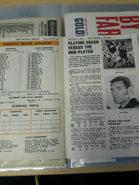 VFL 1967 Semi Final Football Record September 9 North Melbourne v Richmond