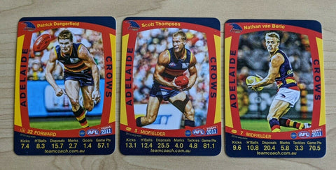 2011 Teamcoach LIMITED ULTRA RARE SAMPLE Adelaide Crows 3 CARD Prize SET